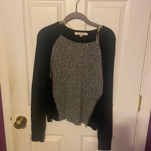 Rewind Black and Gray Crew Neck Sweater